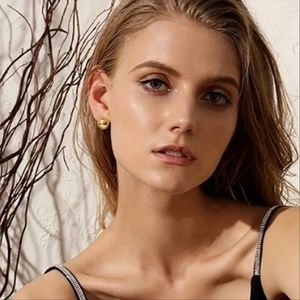 14K Gold Plated 316 Stainless Steel Ball/Hoop Earrings